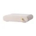 Minimalist beige leather jewelry box with gold drawer knob for rings and earrings storage - Top Layer / Cream White (Leather)