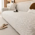 Jacquard βελούδινο κάλυμμα καναπέ ελαστικό universal προστατευτικό για το σαλόνι - 1-θέσιο [Για καναπέ 90-140 cm] / Ανοιχτό γκρι