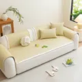 Summer cooling PE rattan sofa cushion anti-slip breathable couch mat stylish home decor - Static Vine - Beige