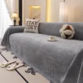 Copridivano in ciniglia grigia coperta universale quattro stagioni salotto protezione polvere - 180*90CM / Shiguang - Grigio scuro