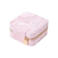 Pink marble travel jewelry box portable small storage organizer for rings earrings necklaces - 10*10*5cm / Amber Pink