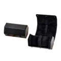 Black leather watch roll travel case, portable storage box with soft velvet lining for watches. - Double Hexagon Style (15.5*10*8.8cm)