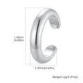 Minimalistische C-förmige Ohrklemme aus Edelstahl ohne Piercing Ohrschmuck für Damen im Alltag. - L / Stahlfarben
