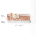 Nordic luxury plastic leather storage tray for home living room entryway desktop organization - 32*19*4.2cm / Pink