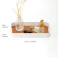 Nordic luxury plastic leather storage tray, modern vanity organizer for home living room decor. - 32*19*4.2cm / Brown