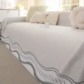 Summer cooling sofa cover slipcover wave patterned protective furniture blanket mat style - 180*130cm / Serene Calm - Coffee