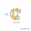 Auricolare geometrico bicolore a forma di C con vista dettagliata delle dimensioni. - Pezzo Singolo (Bicolore)