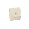 Portable microfiber travel jewelry storage bag for rings, earrings, and necklaces, beige. - 2*4.6*4.6CM / Off White