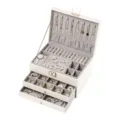 Large capacity jewelry box multi-layer storage box necklace ring earring organizer stand - 23*17*13.5cm / White