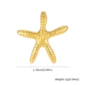 Goldfarbene Seestern Ohrklemme, strukturierte Edelstahlausführung als stilvolle Variante. - Einzelner Seestern Körniger Stil (EH-834G) / 1.76cm Packung / Gold