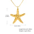 Collana con ciondolo a stella Marina dorata con catena a serpente, gioiello stile vacanza al mare. - Stile Pendente Stella Marina 3D (NC-2768G) / Oro