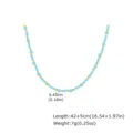 Detailansicht einer blau-goldenen Perlenkette im Boho-Stil, Länge 42+5cm, Perlen 0,45cm groß. - Regulärer Kettenstil (NC-2743G) / Blau und Gold