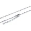 Variante de cadena de collar de acero inoxidable plateado con fuerte cierre de mosquetón. - Solo cadena (sin colgante) (40+5cm) / 2.0mm