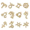 Colgantes de Signos del Zodiaco Dorados con Circonita Micro Pavé DIY Dijes de Collar - Colgante Solo (Sin Cadena) (Aries) / Dorado