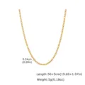 Collar de cadena de oro para mujer, diseño minimalista elegante, longitud 50+5cm, 5g. - Cadena Solo (Sin Colgante) (Ancho 2.4mm Longitud 45+5cm) / Dorado