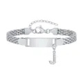 Bracelet gourmette enfant en acier inoxydable avec pendentif lettre J, plaque à graver. - Lettre J / Longueur 12-15cm / Acier