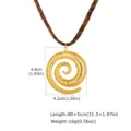 Gold spiral pendant necklace with leopard print cord, elegant ocean style jewelry. - Spiral Pendant Style (NC-2766G) / Gold