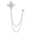 Broche double chaine argent homme croix cristal epinette col costume badge bijoux decoratif - Style 51