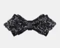 Farfallina uomo strass scintillante nero cristallo formale matrimonio festa accessorio - Nero