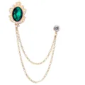 Broche chaîne rétro en cristal doré vintage épingle de revers pour costume chemise homme. - Style 36