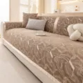 Premium brown sofa cover geometric pattern non-slip couch cushion slipcover for living room - 70*70cm / Yasong Style - Coffee