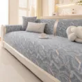 Grey geometric sofa cushion cover, four seasons universal anti-slip protector for living room. - 70*70cm / Yasong Style - Blue