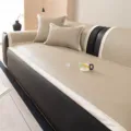 Cooling rattan sofa mat summer anti-slip cushion cover set for living room home decor - 60*60cm / Su Ran Style - Khaki