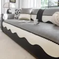 Grey and white ice silk sofa cushion, modern anti-slip cooling cover for straight sofa - 70*70cm / Dark Gray