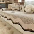 Σετ κάλυψης καναπέ ρετρό στυλ μπεζ καφέ με κυματιστό σχέδιο μαξιλάρι σαλονιού - 70*70cm / Κυματιστό Μοτίβο Σκούρο Καφέ