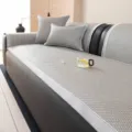 Cooling rattan sofa mat for summer, anti-slip ice silk seat cushion, elegant home decor cover. - 60*60cm / Su Ran Style - Grey