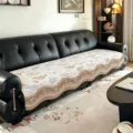 Fodera per cuscino divano in ciniglia retrò, copridivano antiscivolo irregolare universale. - 70*70cm / Stile Fei Hua - khaki