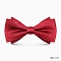 Elegante farfallina rossa a doppio strato per uomo, ideale per matrimoni ed eleganti abiti. - Bordeaux Raso (2704)