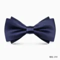 Farfallino doppio blu scuro da uomo matrimonio festa abito formale accessorio - Blu Scuro (2701)