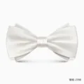 Farfallina bianca in doppio raso da uomo, elegante accessorio per abito da sposa - Bianco Raso (2708)