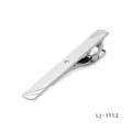 Pince à cravate homme en métal argenté avec pierre de cristal, élégante épingle 6cm. - Style 12