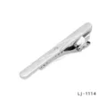 Pince à cravate argentée pour homme en métal avec lignes géométriques et cristal, affaires. - Style 14