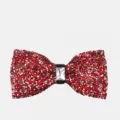 Farfallina Strass Brillante Uomo Rosso Rubino Moda Sposa Festa Matrimonio Smoking Accessori - Rosso rubino