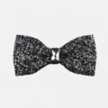 Farfallina uomo con strass brillanti nera cristallo formale matrimonio festa abito cravatta - Nero