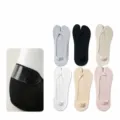 Calzini invisibili a due dita donna estate seta di ghiaccio scollati antiscivolo - Taglia Unica (34-39) / 6 Paia/Confezione / Nero