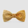 Lussuoso farfallino in strass dorati da uomo, lucido nodo di cristallo per abito da sposa. - Papillon-2343