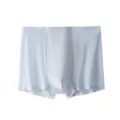 Men's ice silk seamless boxer briefs detail, ultra-thin breathable solid color underwear. - Light Blue
