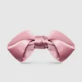 Farfallino in seta rosa da uomo matrimonio abito elegante tinta unita cravatta formale - Rosa Raso (2171)