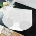 Culotte sans coutures en soie glacée pour femmes, respirante, entrejambe en coton - M / Blanc