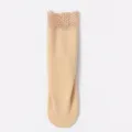 Lange thermische sokken voor dames winter fleece voering met kanten rand comfortabel - Witte Papieren Kaart Verpakking / Huidskleur