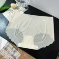 Femme soie de glace sans couture taille moyenne respirante culotte 3D une pièce coton - M / Chair