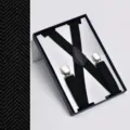 Bretelles élastiques pour femmes en X avec clips métalliques, élégants bretelles noires en boîte. - Noir (Forme en X)