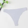 Women low waist seamless ice silk thong breathable lightweight solid color underwear. - S / Gray