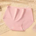 Women seamless ice silk briefs mid waist pink breathable underwear comfortable daily wear - M (40-50kg) / Pink