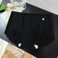 Culotte femme sans couture noire soie glace taille mi-haute respirante slip quotidien - M / Noir