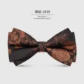Clásico pajarita floral para hombre retro negocios casual traje accesorio elegante caballero - Corbata de lazo / Color Oscuro(2839)